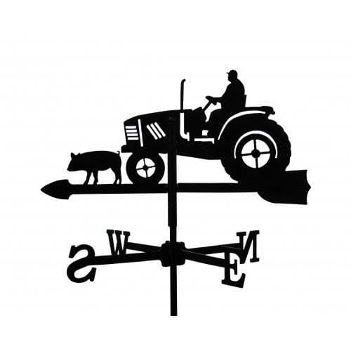 Kleine Schmiedeeiserne Wetterfahne Eines Bauern An Seinem Traktor