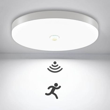 12w 6500k Weiße Led-deckenleuchte Mit Bewegungsmelder Für Balkon, Flur, Garten, Garage, Treppenhaus Im Innenbereich