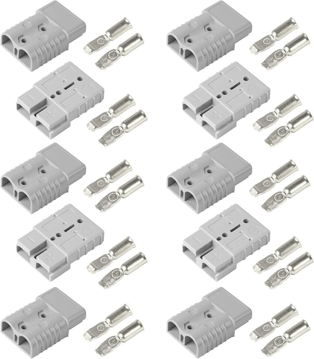 10 Stück Anderson 50a 600v-stecker, Schnellkupplungs-batteriestecker, Hochstromstecker Für Autos, Wohnwagen, Boote, Solaranlagen, Grau