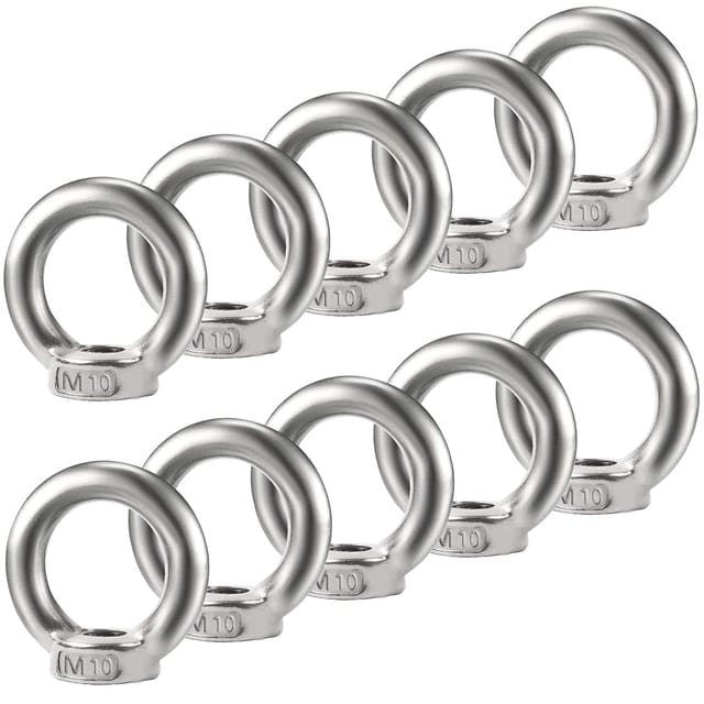 Packung Mit 10 M10-ösenmuttern – Gewinde Aus Edelstahl 304 – Ösenmuttern – Befestigungsmaterial – Ringösen Für Hebezeuge