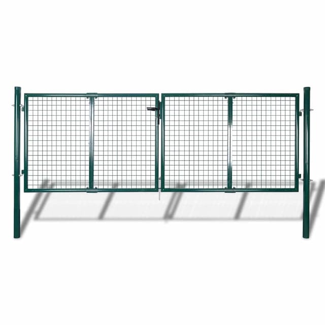 Zauntor Stahl 300x125 Cm Grün
