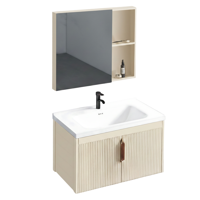 Ein Badezimmermöbelset Mit Waschbecken Rea Aa147 Astor 60cm Beige