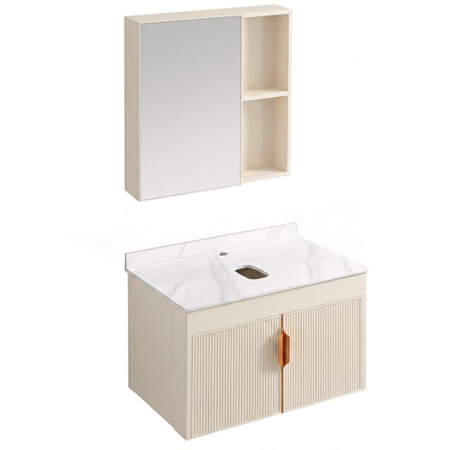 Ein Set Badezimmermöbel Mit Einer Waschtischplatte Rea Top Aa147 Modo 60cm Beige