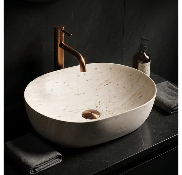 Aufsatzwaschbecken Rea Amelia 48 Travertine Classic Beige