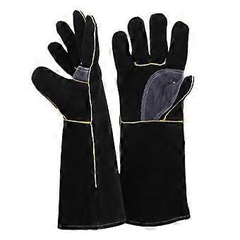 Extrem Feuer- Und Hitzebeständige Handschuhe Aus Leder Mit Kevlar-nähten, Ideal Für Kamin, Herd, Backofen, Grill, Schweißen, Bbq, Mig-schweißen, Topfgestell Und Tierhaltung.