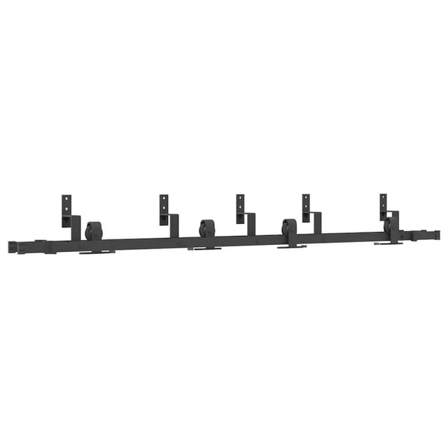 Schiebetürbeschlag-set 213,5 Cm Stahl Schwarz Vidaxl