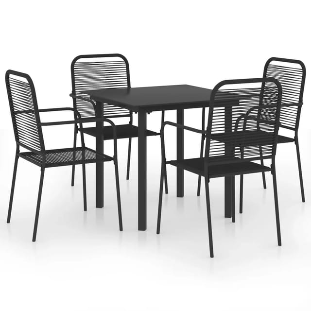 vidaXL 5-tlg Garten-Essgruppe Schwarz Glas und Stahl Modell 1