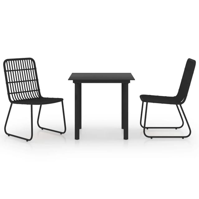 vidaXL 3-tlg Garten-Essgruppe Poly Rattan und Glas Modell 4