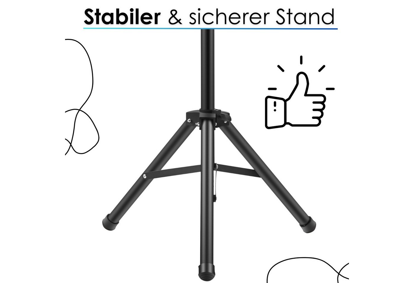 Echos Eco-9013 Universalständer Tripod Ständer für Heizstrahler 120 - 180 cm Schwarz Bild 2