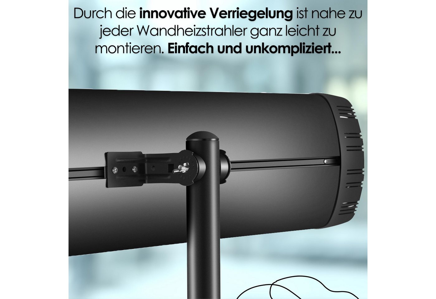 Echos Eco-9013 Universalständer Tripod Ständer für Heizstrahler 120 - 180 cm Schwarz Bild 5