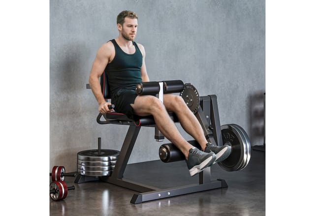 SPORTNOW Beinstrecker Stahl Grau+Schwarz 100L x 90B x 105H cm