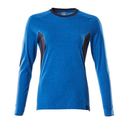 T-Shirt ACCELERATE, Langarm Azurblau/Schwarzblau 18391-959-91010, Größe L ONE