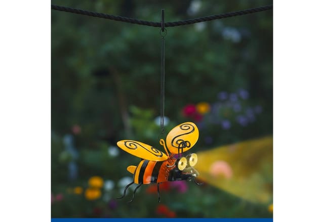 Maximex Modell Biene, Ein-/Ausschalter, LED fest integriert, Warmweiß, solarbetriebene Gartendekoration, leuchtet bis zu 8 Stunden