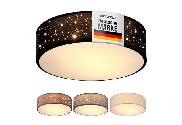 monzana, 30 cm, Sternenhimmel Rund Stoffschirm 30 cm 1-Flammig E27 Modern