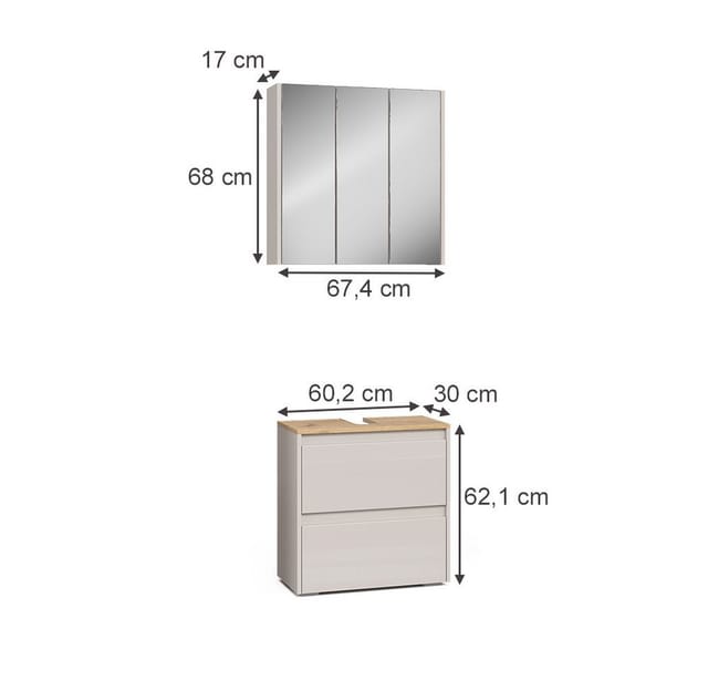 Vicco Majest, Cashmere/Artisan, 2 Teile, (2-St., 2er Set)