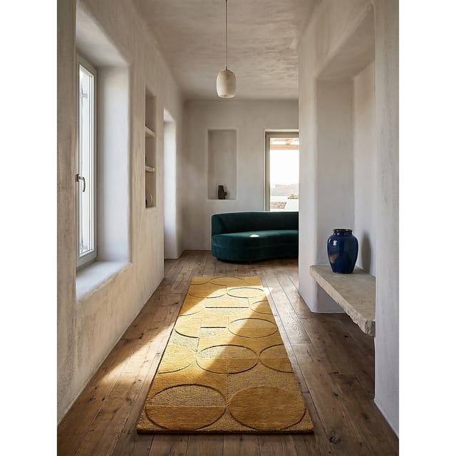 KADIMA DESIGN Eleganter Wollteppich DEBEN NOAH, rutschfest und luxuriös, Läufer, Höhe: 8 mm, Poldichte: 3200 g/qm,Pflegeleicht,Kurzflor,Läufer,Handgemacht