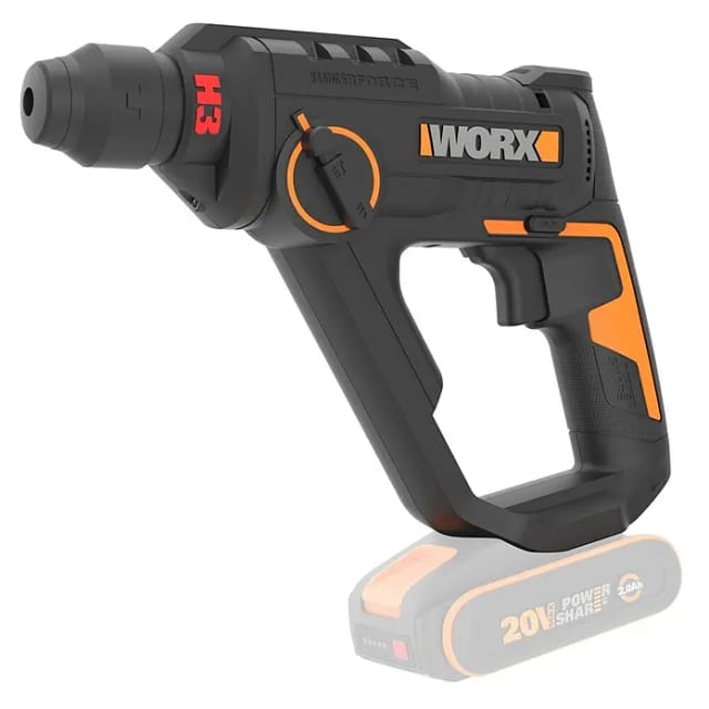 Worx Bohrhammer Worx Akku-Bohrhammer WX391.9 mit Zubehör ohne Akku