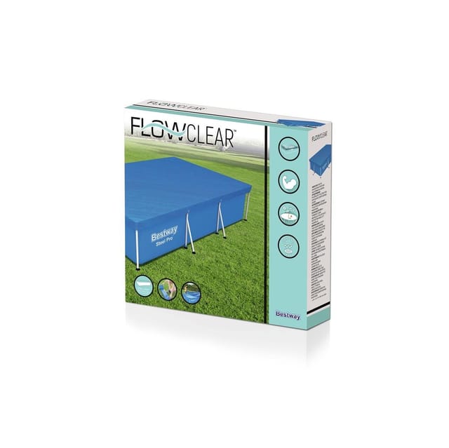 Bestway Pool-Abdeckplane Bestway 58106 - Flowclear PE-Abeckplane 304 x 205 cm, blau, eckig