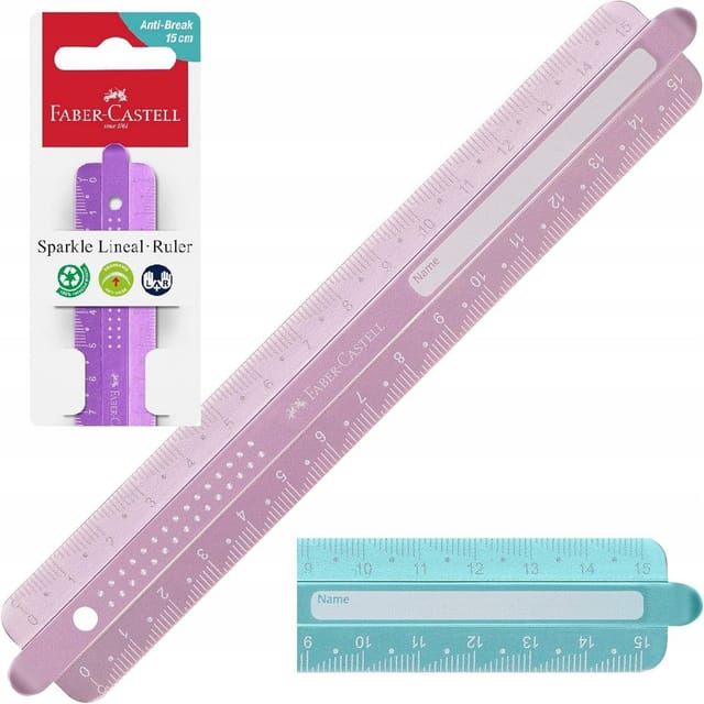 Faber-Castell Marker Faber-Castell Sparkle Lineal 15 cm bruchfest – 1 von 3 Farben zufällig
