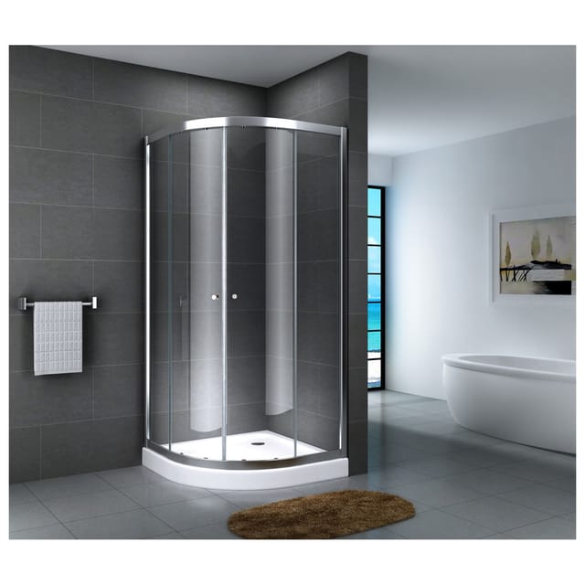 Fa-Bausysteme Glasdusche Fulda Streifen 80 x 80 cm mit Wanne