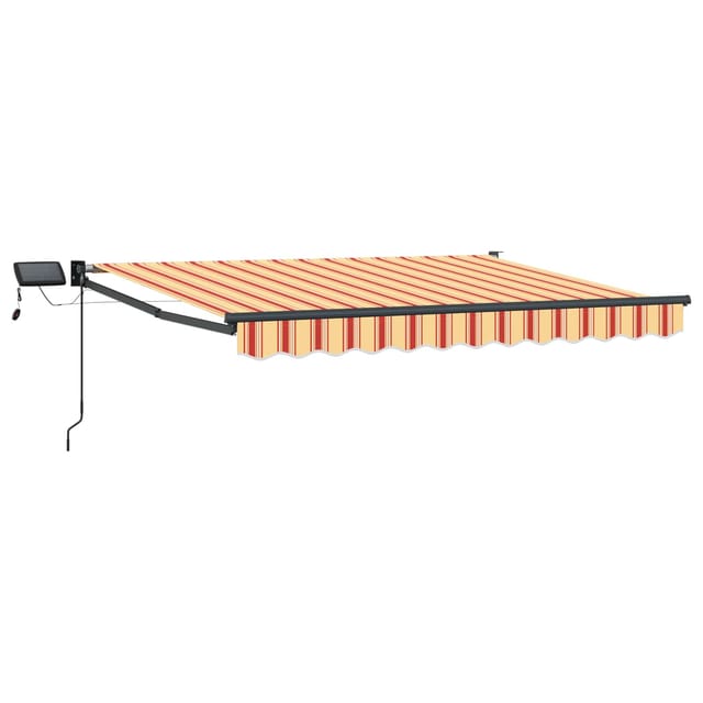 Vidaxl Retractable Awning With Solar And Led Multicolour 3 X 2.5 M