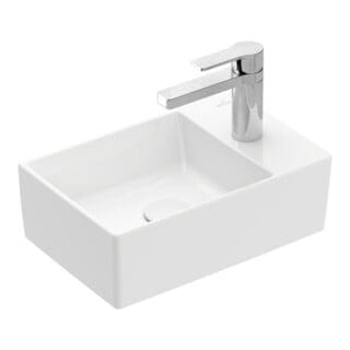 Villeroy&boch - Memento 2.0 - Handwaschbecken 40x26 Cm, Ohne Überlauf, 1 Hahnloch, Alpinweiß 43234001