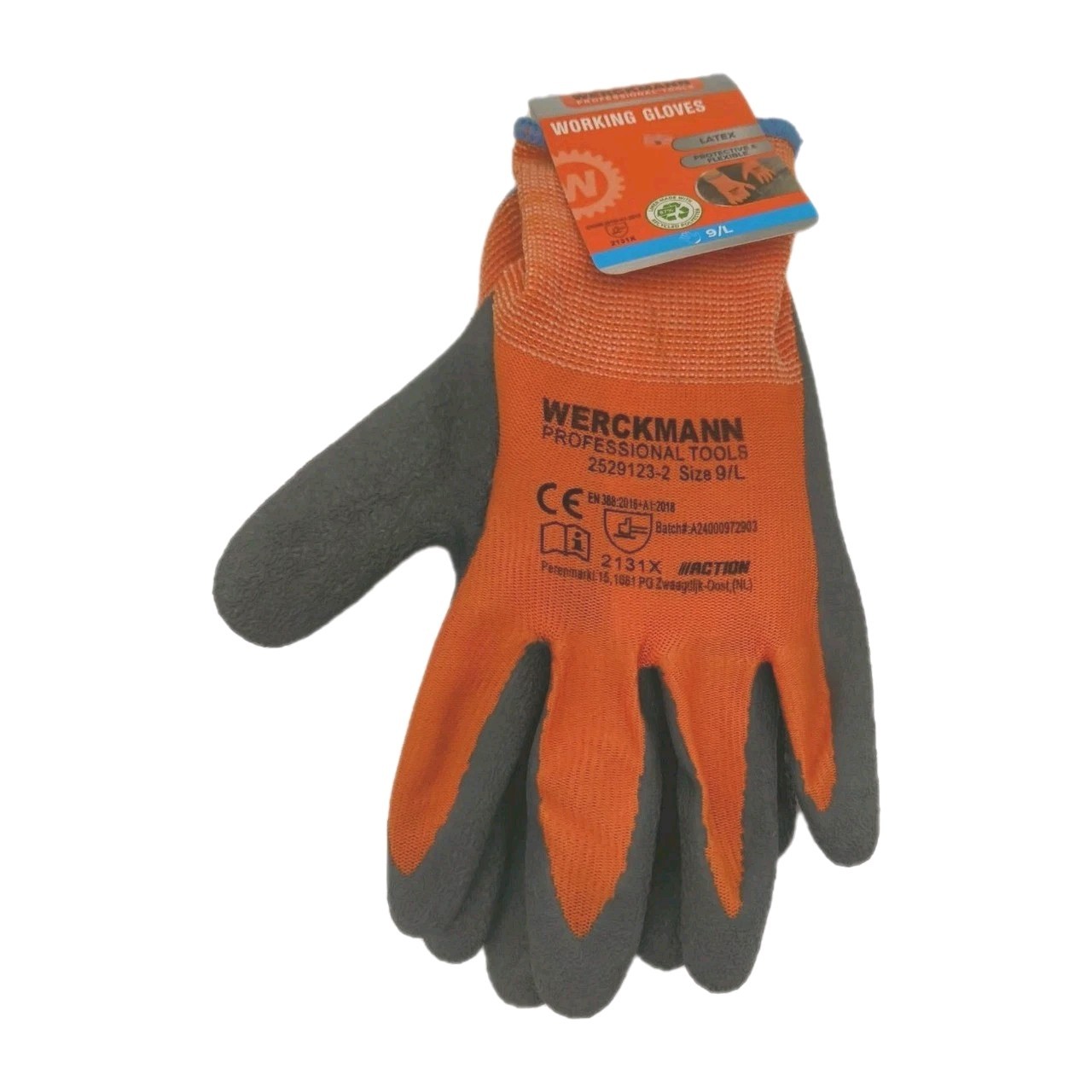 Werckmann SCHRUMPF-LATEX Arbeitshandschuhe Gr. 9 / L ARbeit Handschuhe NEU Bild 3