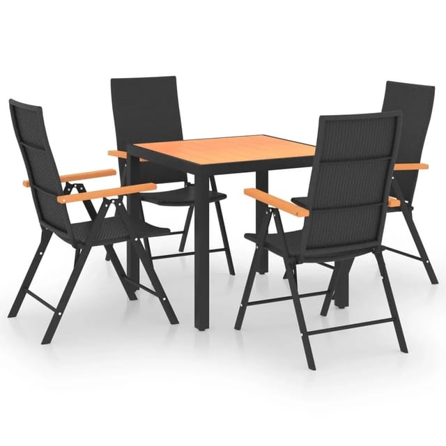 vidaXL 5-tlg Garten-Essgruppe Schwarz und Braun Modell 5