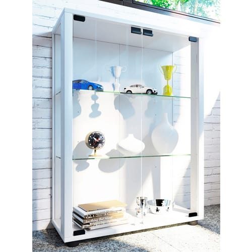 ebuy24 Sintalo Vitrinenschrank 2 Glastüren Weiß