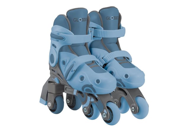Globber Learning Skates 2in1 Inline- und Quad-Skates Kinder Verstellbar Gr.26-29 ABEC 9 Rollengröße 48x24 mm Blau
