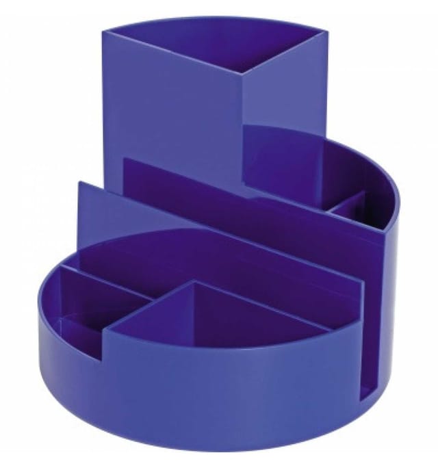 Stifteköcher 4117637 rund 6Fächer Kunststoff blau