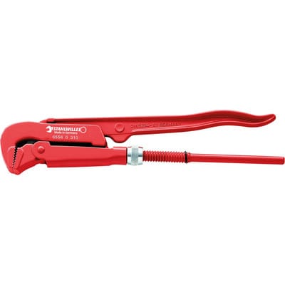 Schweden-Rohrzange Größe 1 1/2 L.420mm max.64mm rot lackiert Griffe rot lackiert