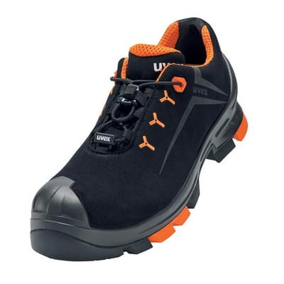2 Halbschuhe S3 65082 schwarz/orange, Weite 11, Größe 37