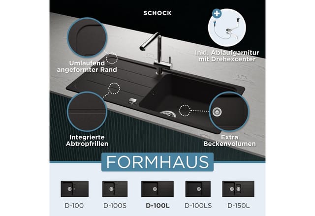 Schock Formhaus, rechteckig, 100/50 cm