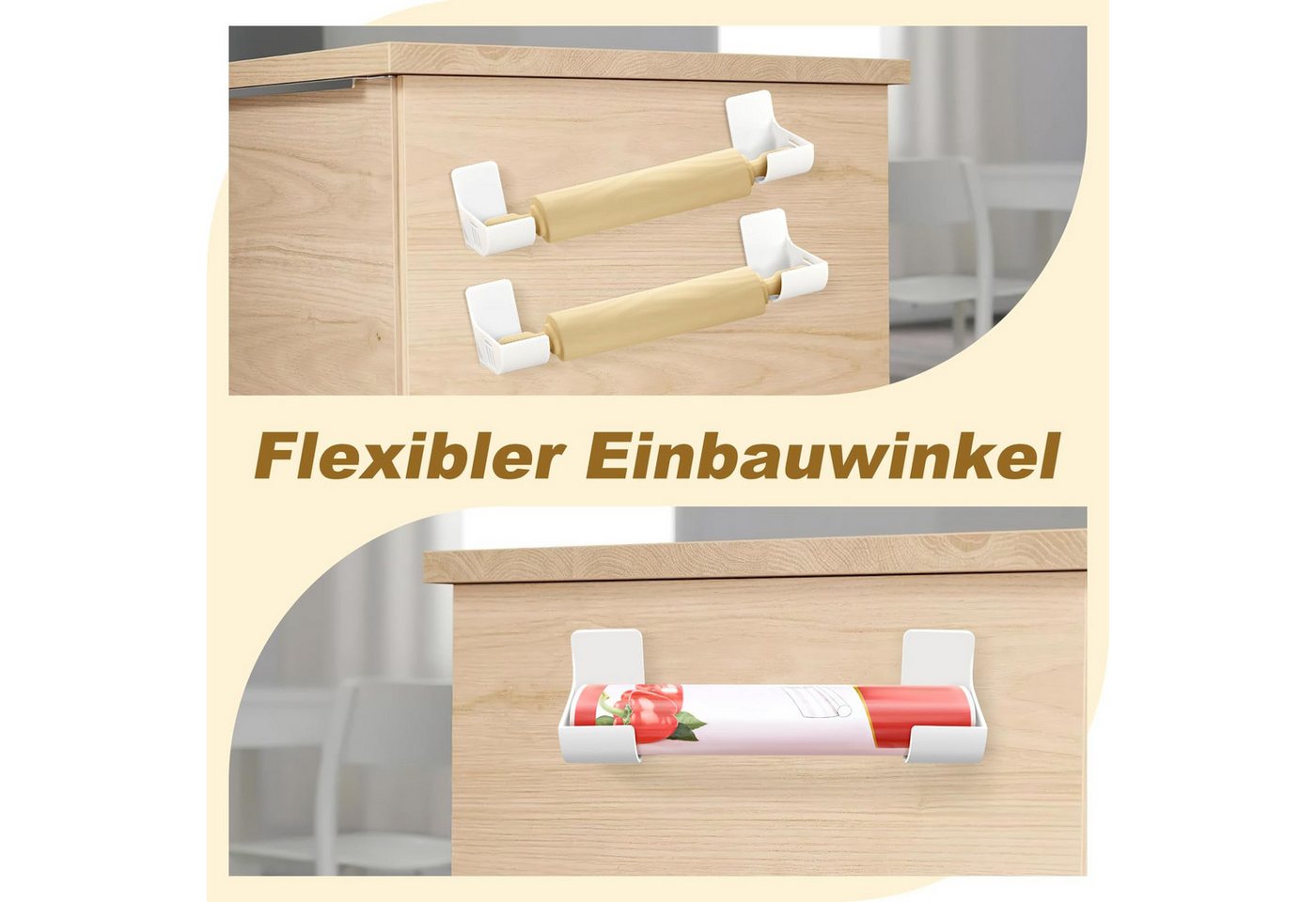 FOUORTUNATE-BEE Küchenorganizer-Set 8er Set Müllbeutelhalter selbstklebend Küchen Organizer ohne Bohren, (4-tlg), Wandhalter für Küche Schrank Tür Kühlschrank Aufbewahrung Set Bild 3