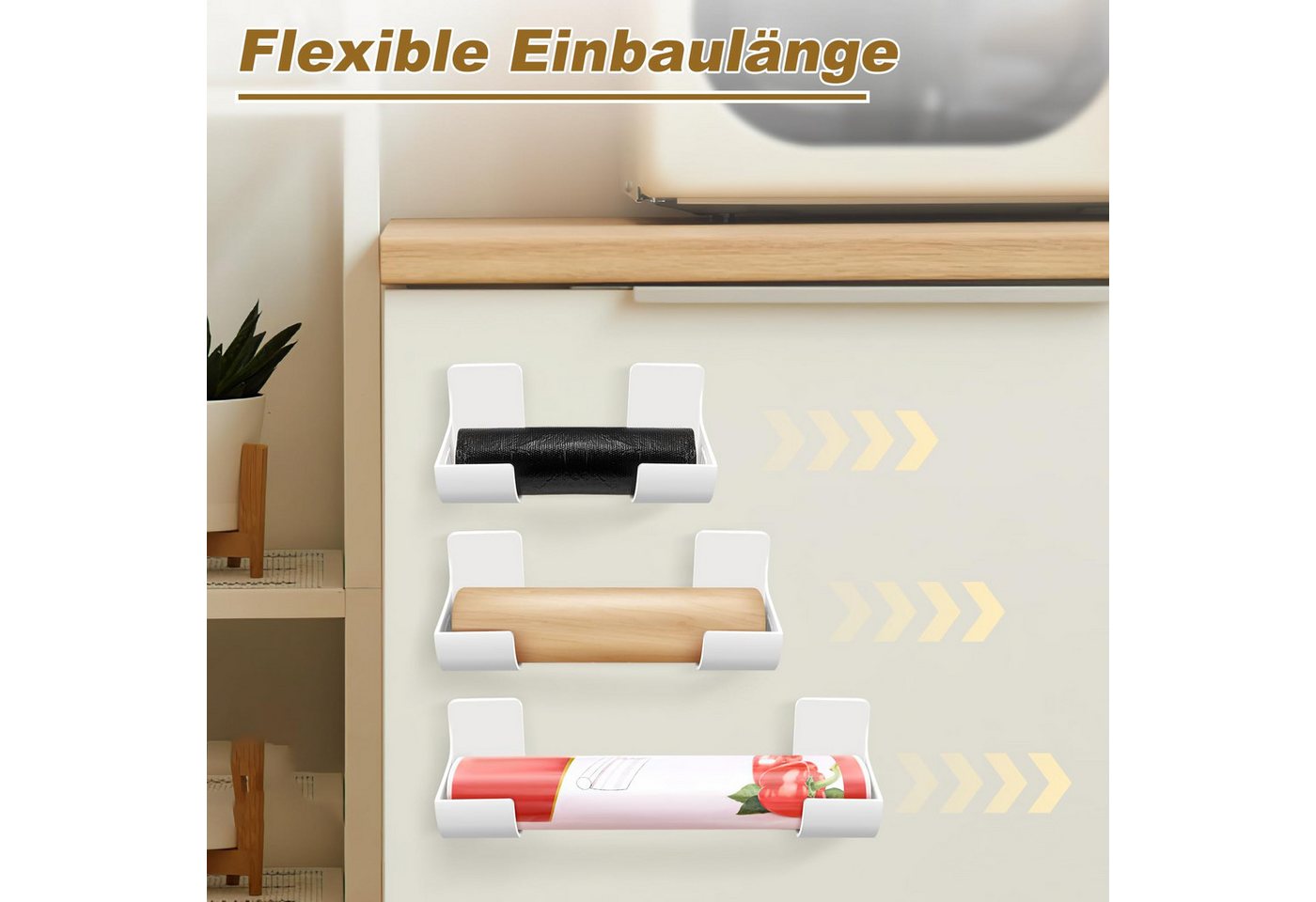 FOUORTUNATE-BEE Küchenorganizer-Set 8er Set Müllbeutelhalter selbstklebend Küchen Organizer ohne Bohren, (4-tlg), Wandhalter für Küche Schrank Tür Kühlschrank Aufbewahrung Set Bild 4