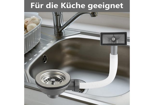 FELIXLEO Ablaufgarnitur Ablaufgarnitur Spüle Edelstahl 114mm Siebkorbventil Überlauf Küche (1-St)