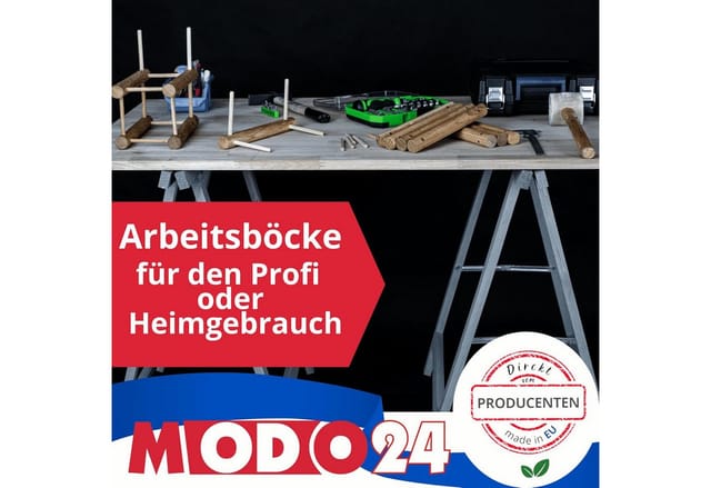 Modo24 Sägebock Holzbock, Klappbock, Arbeitsbock, Tapezierbock, Montagebock, Unterstellbock SDKM, 73x73x44 cm, 4 Farben und verschiedene Sets