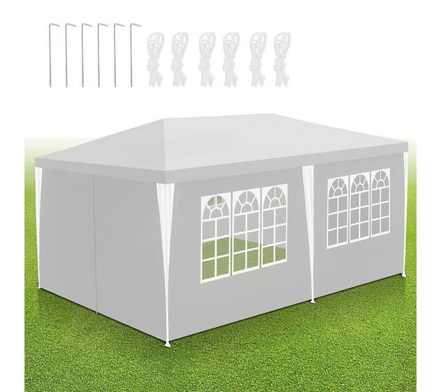 Clanmacy Pavillonseitenteil Pavillon Partyzelt mit 4 Seitenteilen, wasserdicht, 3x6m