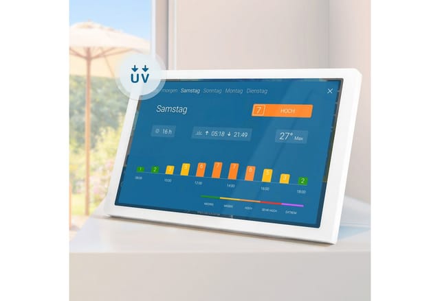 WetterOnline wetteronline home 4: Animiertes WetterRadar auf großem WetterDisplay (inkl. Netzteil, USB-Kabel und Schnellstart-Anleitung, neuen Radaransichten und Premium-Wetterdaten von WetterOnline)