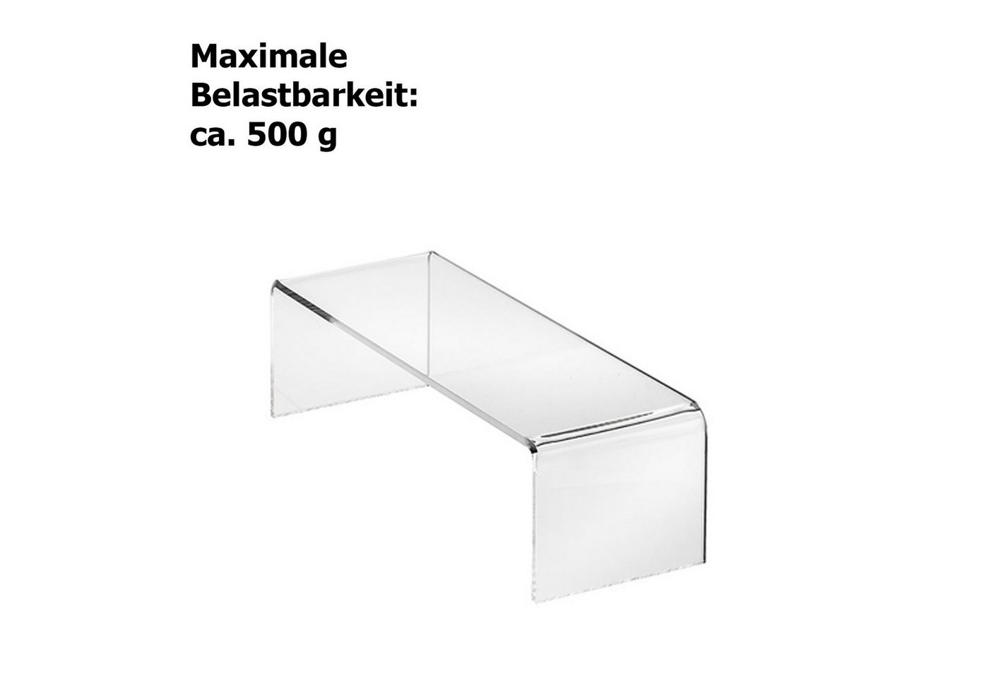 ogoPLUS Organizer Dekobrücke 200 x 70 x 50 mm, 3 mm Acrylglas, Warenträger, Dekoration Bild 2