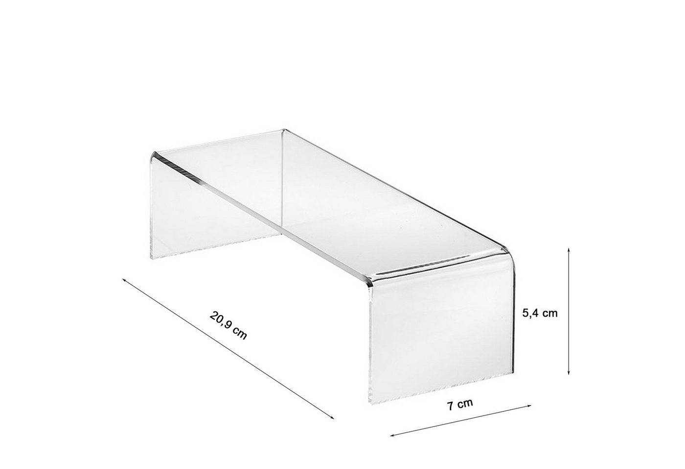 ogoPLUS Organizer Dekobrücke 200 x 70 x 50 mm, 3 mm Acrylglas, Warenträger, Dekoration Bild 4