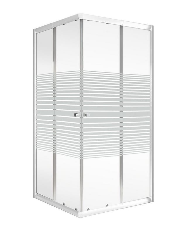 Schulte Eckdusche Corner 180 cm Höhe, BxT: 75x75 cm, Sicherheitsglas, Eckeinstieg Schiebetüren Alpin Weiß