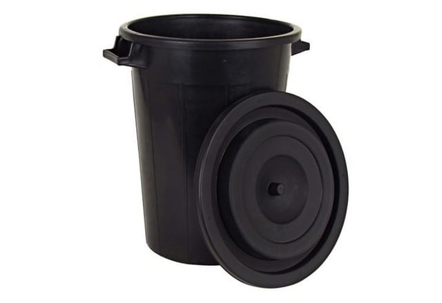 BURI Regentonne Universaltonne 100L schwarz +Deckel Regentonne Abfallbehälter Müllbehä