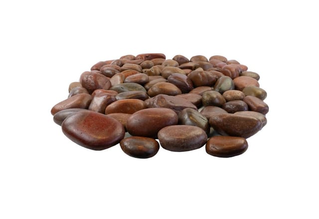 INTERGARDEN Zierkies Dekosteine rot poliert 20 kg, Kieselsteine Garten 5-8 cm, (Sack)