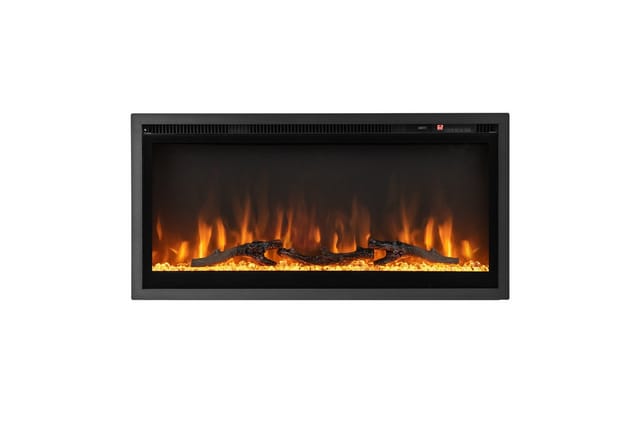 COSTWAY Elektrokamin, 750W/1500W, für 36", 9 Flammenfarbe, 5 Helligkeitsstufe