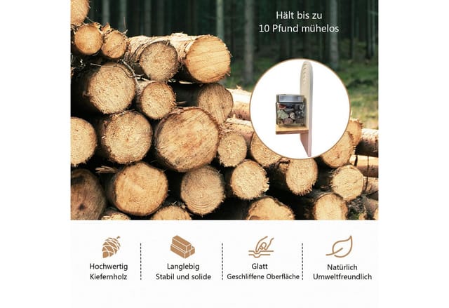 Diwzbyn Wandregal Boho Wandregal 2er Set aus Holz – Hängeregal mit Dübeln, stilvolle, Wanddeko, schwebende Regale für Küche, Bad, Wohnzimmer