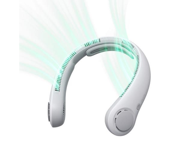 Jisulife Akku-Ventilator Nackenventilator 4, 5000mAh Nackenventilator mit flexiblem Silikondesign
