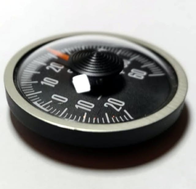 HR Autocomfort Raumthermometer Historisches Bimetall Thermometer Celsius justierbar konvex 4 cm
