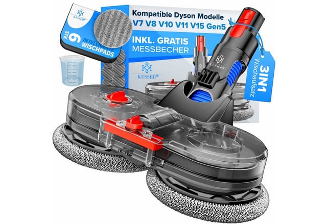 KESSER, Zubehör für Für Dyson V7/V8/V10/V11/V15, Wischmopp Staubsauger Aufsatz mit Wassertank & 6 waschbaren Mops